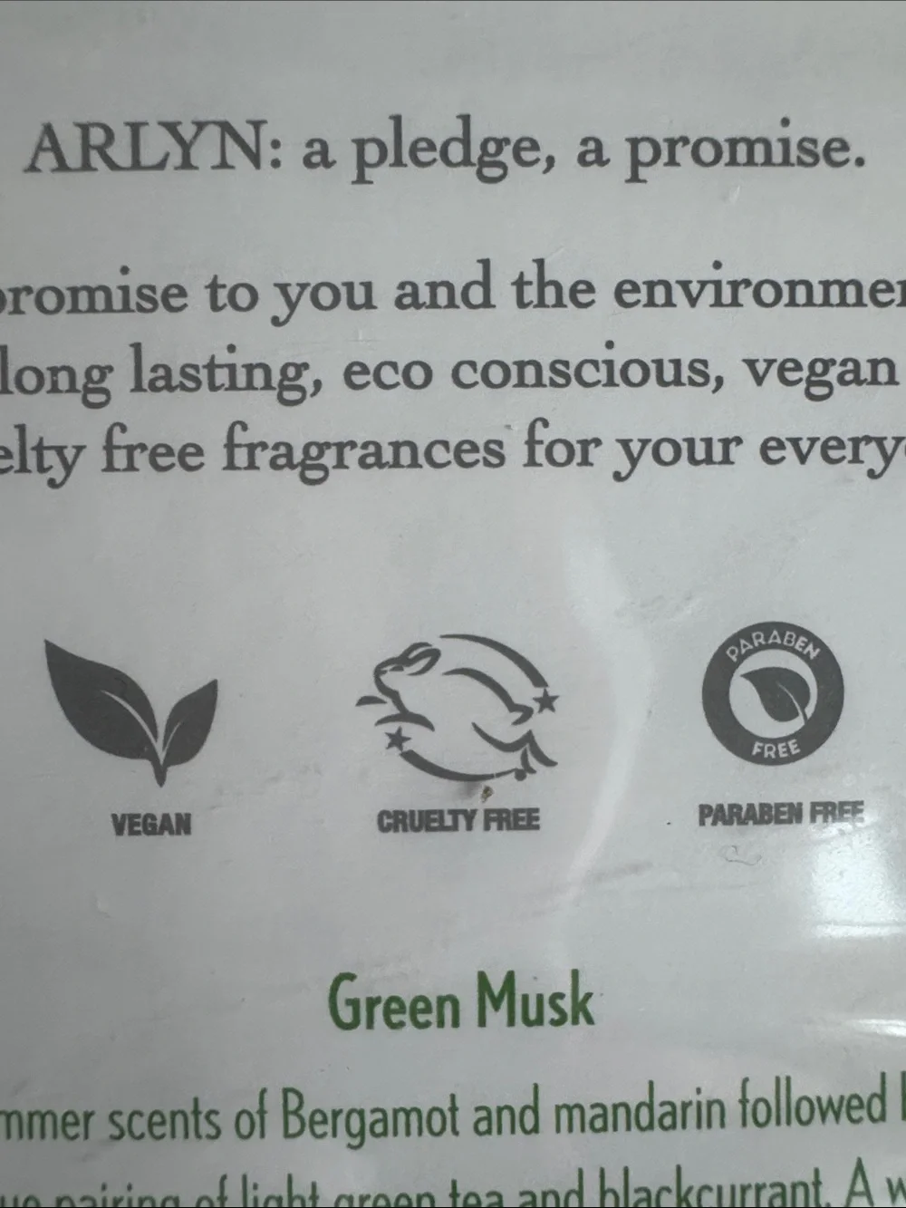 ARLYN Green Musk EDP  - 50 ml NWT